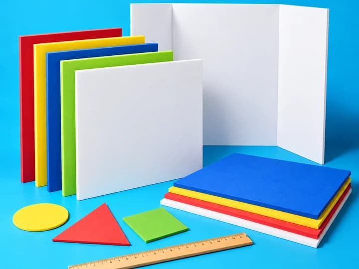 White and colorful foam presentation boards