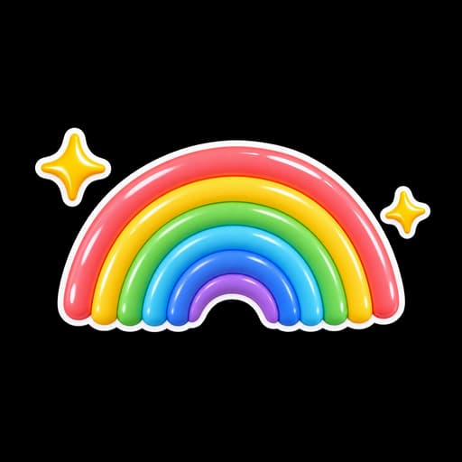 Colorful rainbow and sparkle stickers