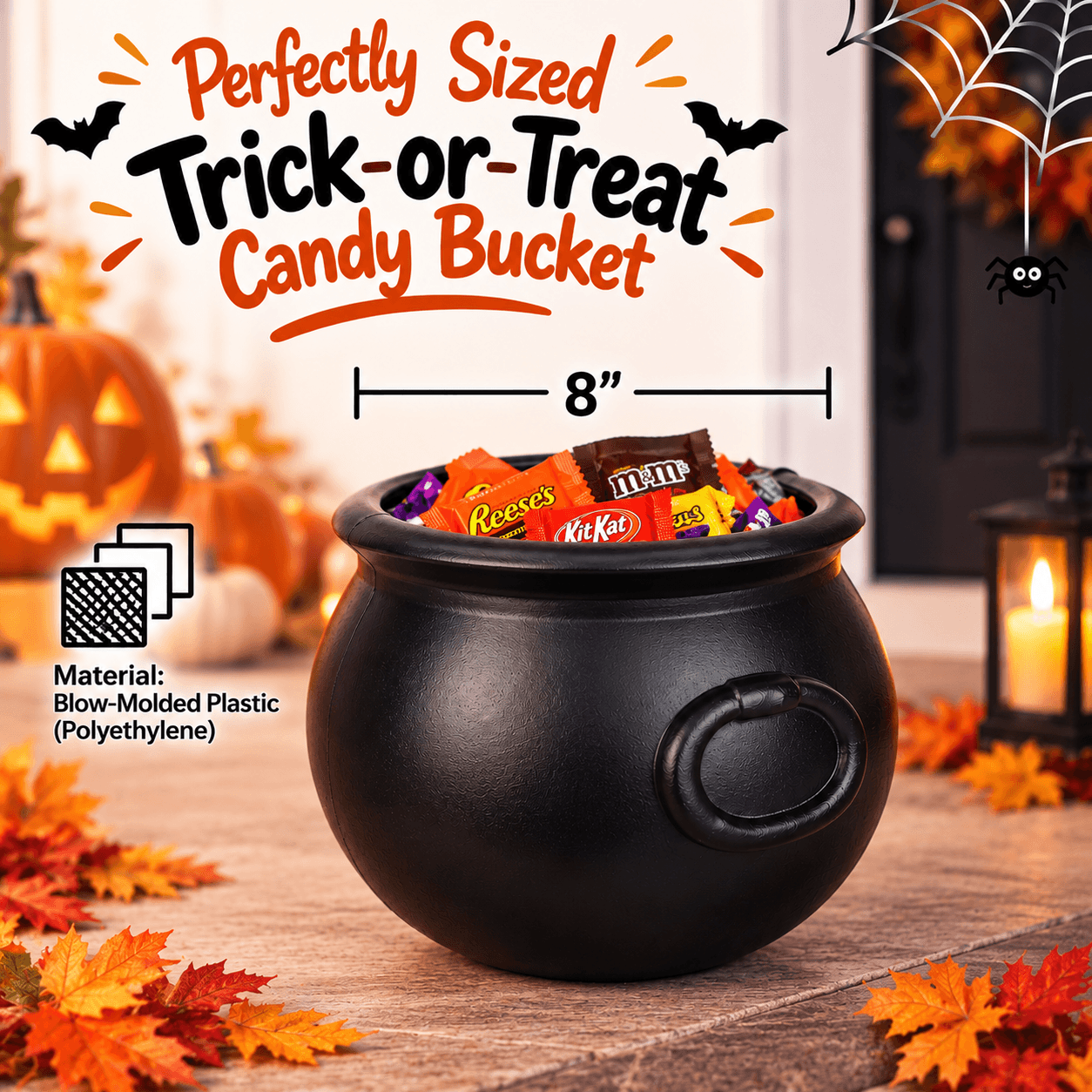 8" Small Black Cauldron