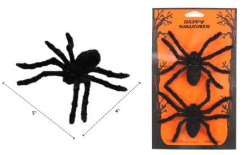 5" 2pc Halloween Fuzzy Spider