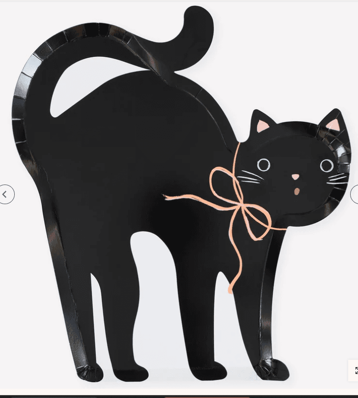 Halloween Cat Shaped Plates 8ct