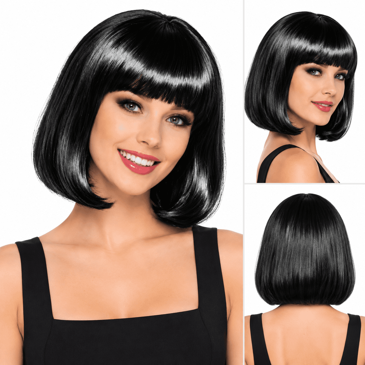 Black Bob Cut Wig - OS
