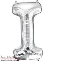 34 Jumbo Letter I Balloon Silver