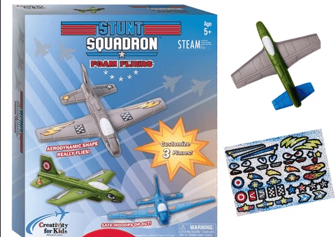 Creativity for Kids Stunt Squadron Foam Fliers: DIY Art Kit with Stickers, Foam Material