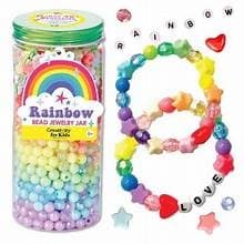 Bead Jar Assortment Creativity For Kids - Creativity for Kids Rainbow Bead Jewelry Jar: Craft Kit with Beads & Cord, Ages 6+