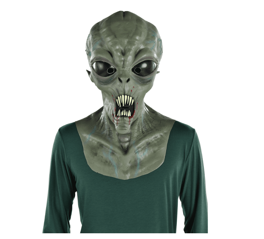 Alien LED Light-Up Mask, Green, One Size, Wearable Costume Accessory