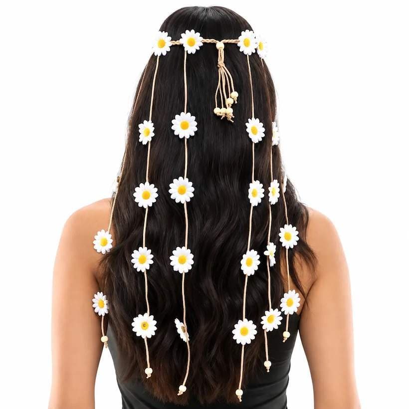 60s White Daisy Headband