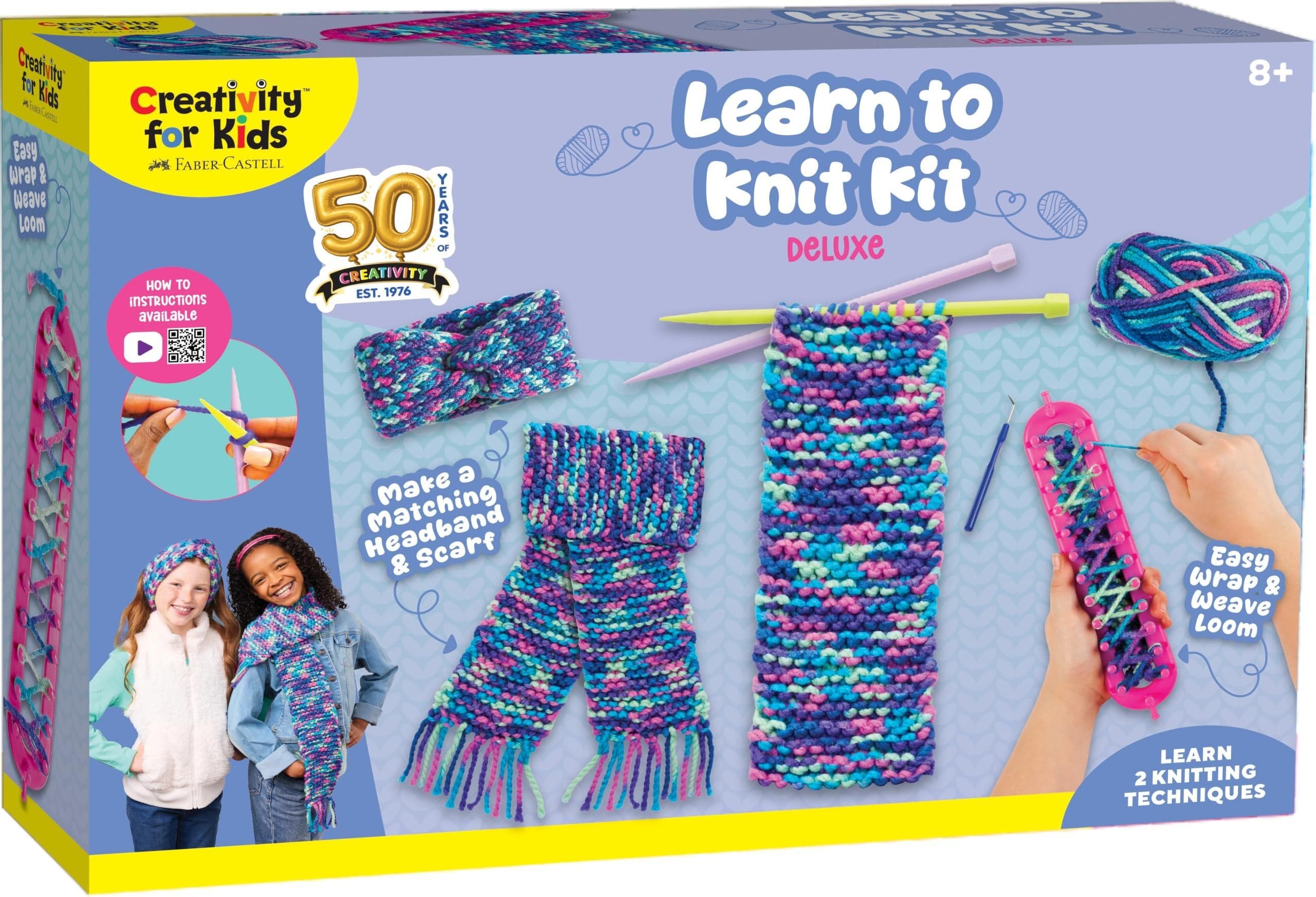 Creativity for Kids Learn to Knit Kit Deluxe