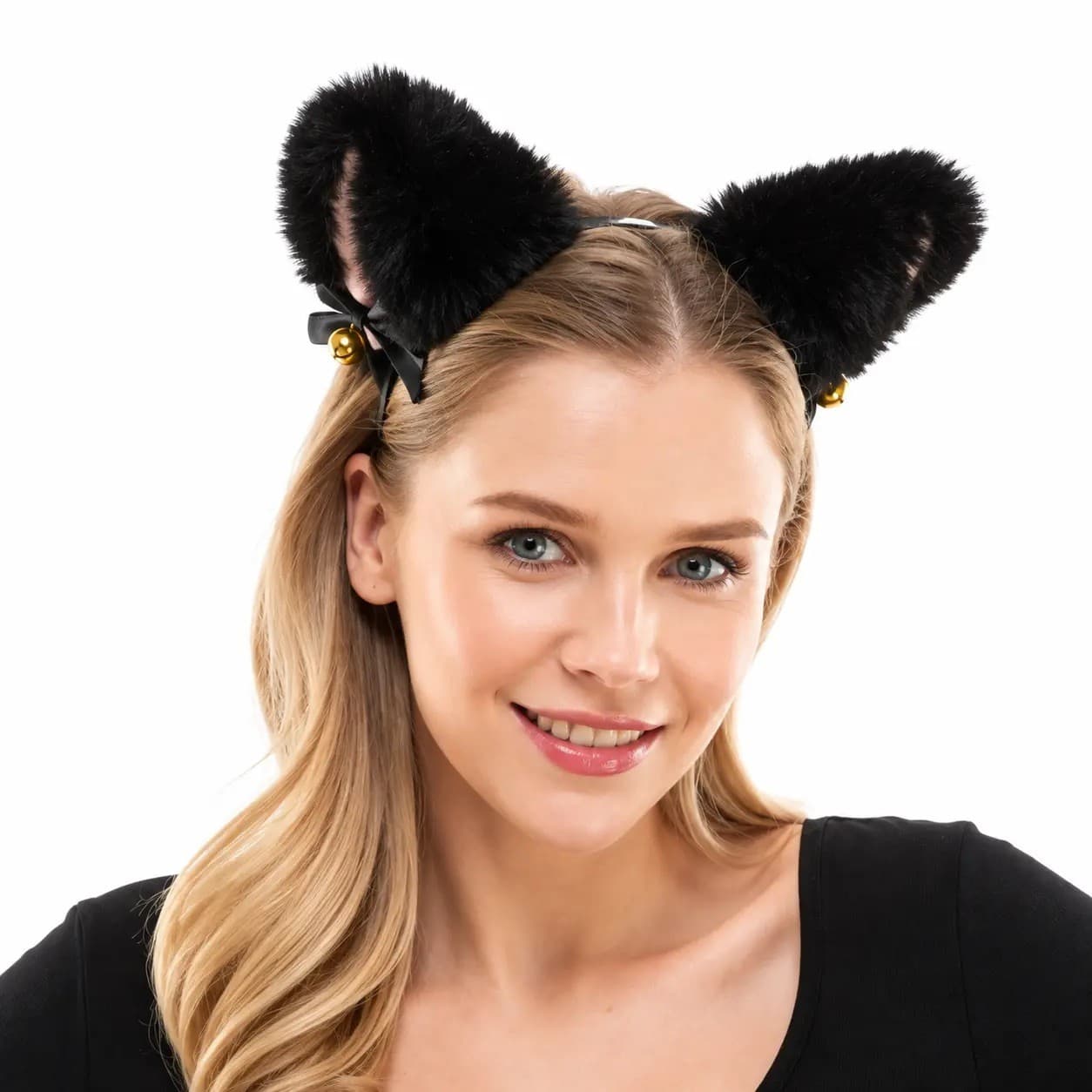 Black Furry Ears Headband