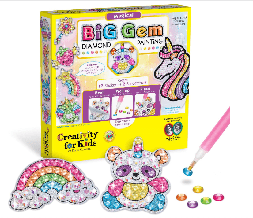 Creativity for Kids Big Gem Diamond Painting Kits: Magical Stickers and Suncatcher DIY Kit
