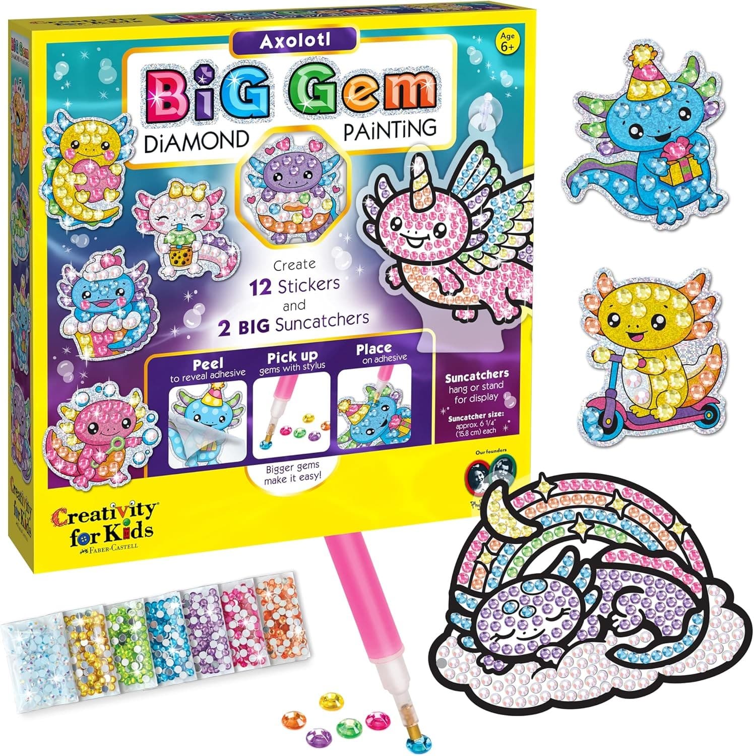 Creativity for Kids Big Gem Diamond Painting Axolotl