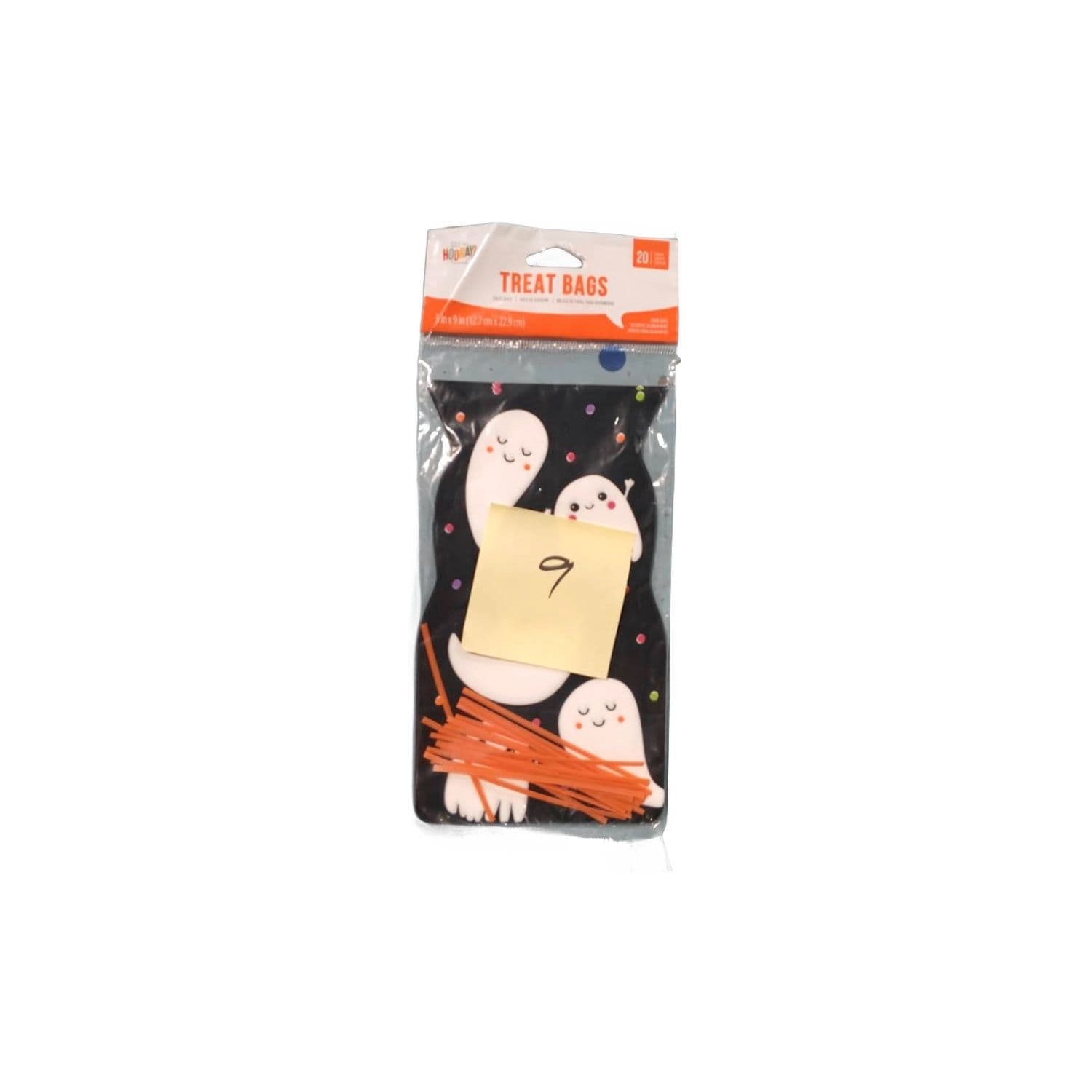 Creative Converting 357326 9 x 5 in. Happy Ghosts Shaped Cello Bag
