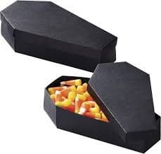 Coffin with Lid Halloween Treat Boxes | Black | 8 pcs